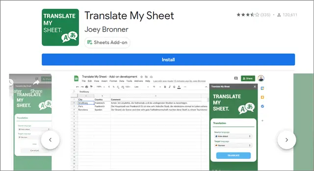 Translate My Sheet