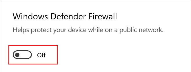 Disable firewall