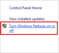 Turn Windows features on or off
