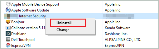 Remove antivirus software