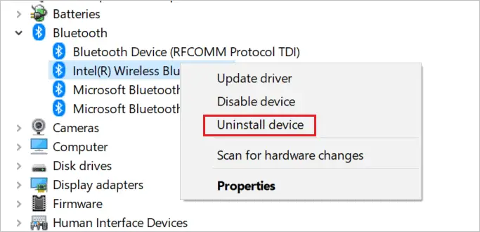  Uninstall device driver