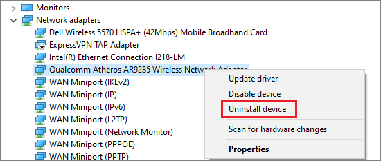 uninstall network drivers 2