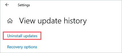 Click on Uninstall updates