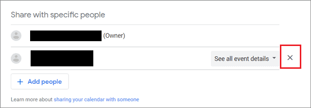 Unshare the calendar