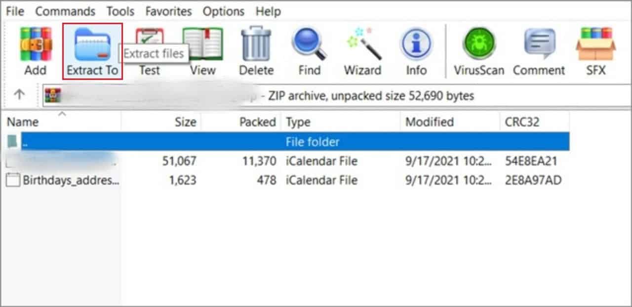 Unzip files