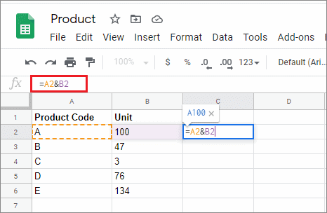 use the ampersand formula