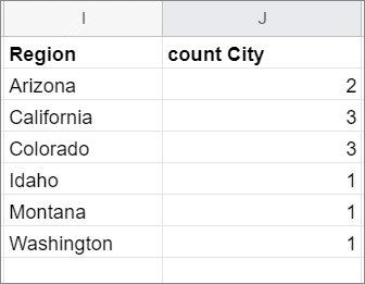 View the result for QUERY function in Google Sheets