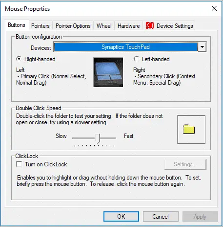 The Mouse Properties opened interface for how to change mouse cursor