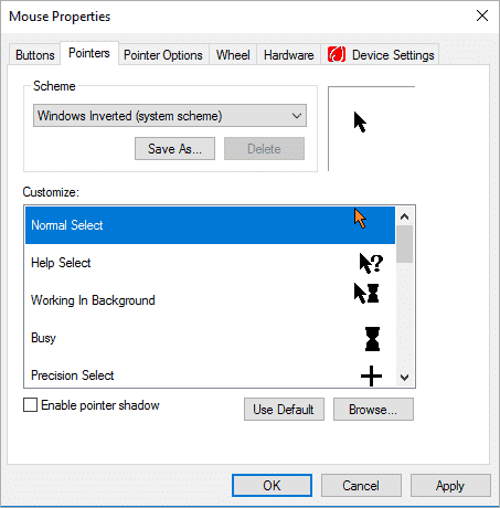 Choose the design for your Mouse Pointer