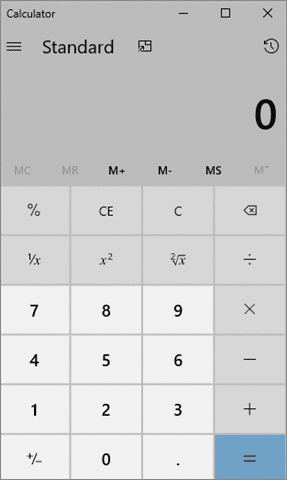 windows 10 default calculator