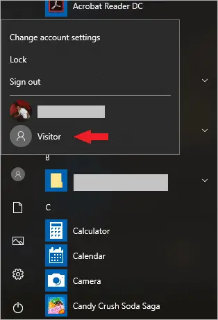 using the guest account in windows 10